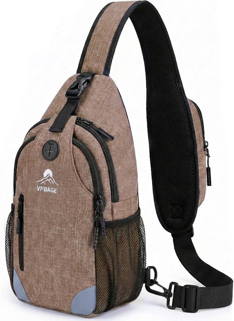 VPBAGE Store Structured Sling Backpack with Oversized Strap Pocket (Fits Power Bank) - Heavy Duty Water Resistant Crossbody Bag for Tech & Travel - Thick Padded Bottom Anti-Theft Daypack (Fits Tablet/Console) - Image 1